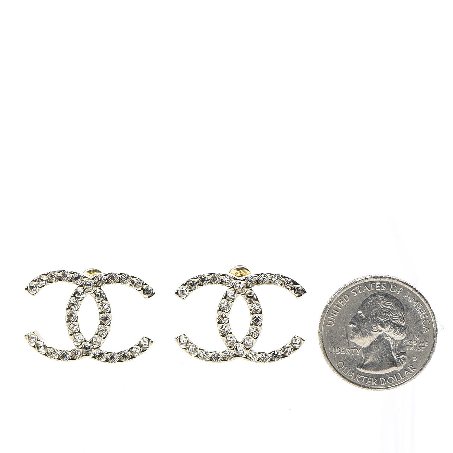 Chanel Baguette Crystal High Society CC Earrings Gold 2 of 5