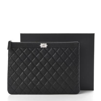 Chanel Caviar Quilted Medium Boy Cosmetic Case Black 11 of 11