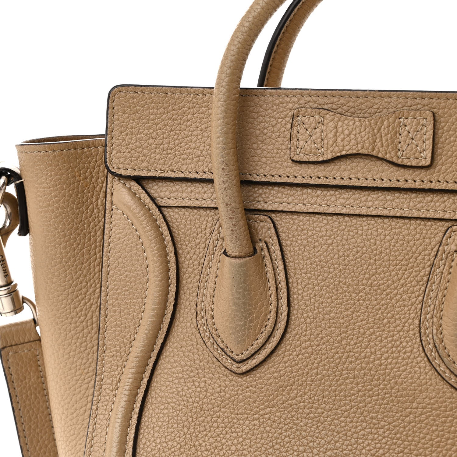 Celine Drummed Calfskin Nano Luggage Dune 20 of 26