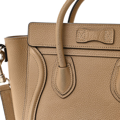 Celine Drummed Calfskin Nano Luggage Dune 20 of 26