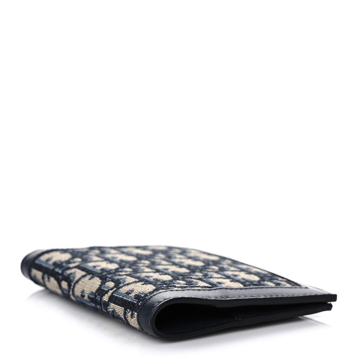 Calfskin Oblique Passport Holder Blue