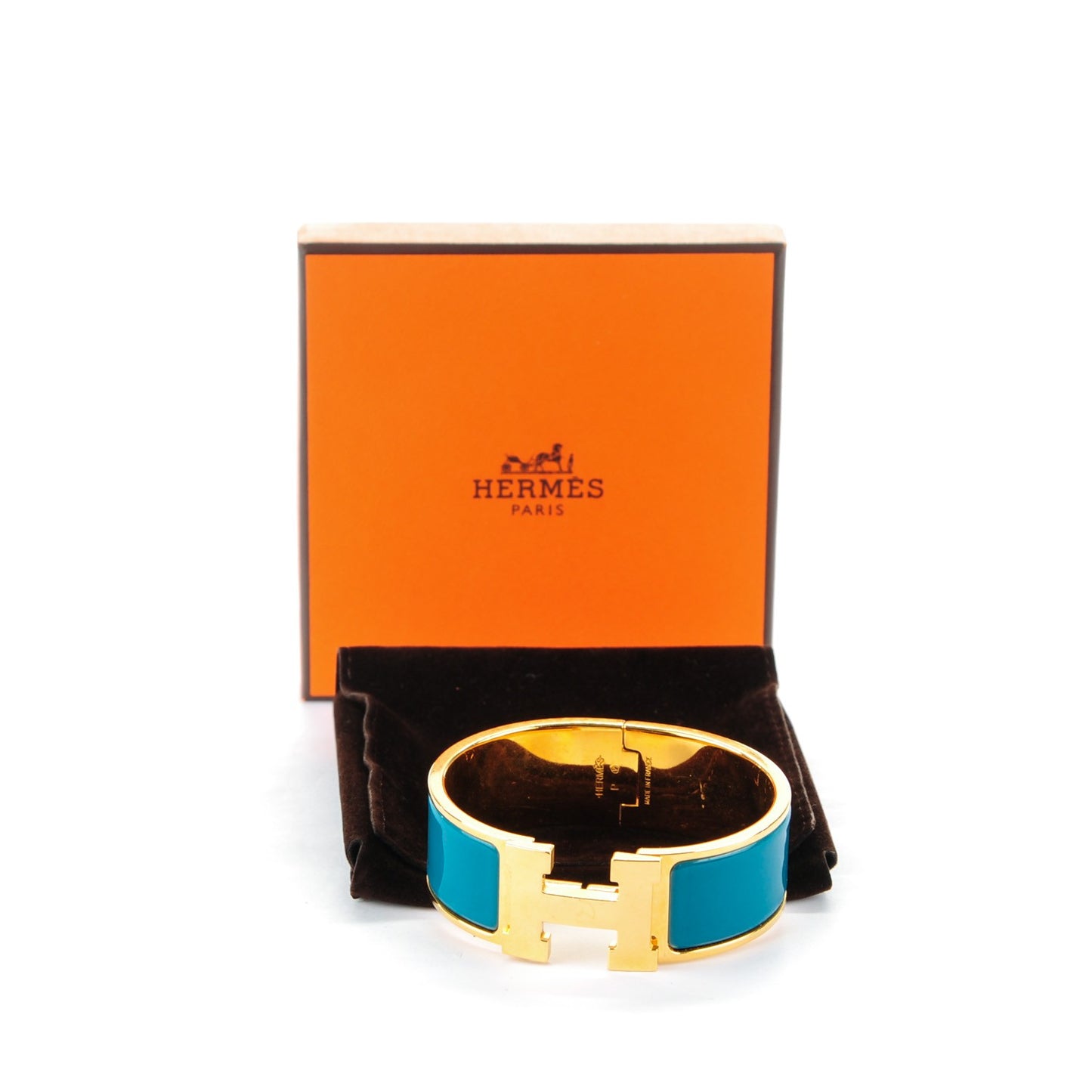 Enamel Wide Clic Clac H Bracelet PM Bleu Indien
