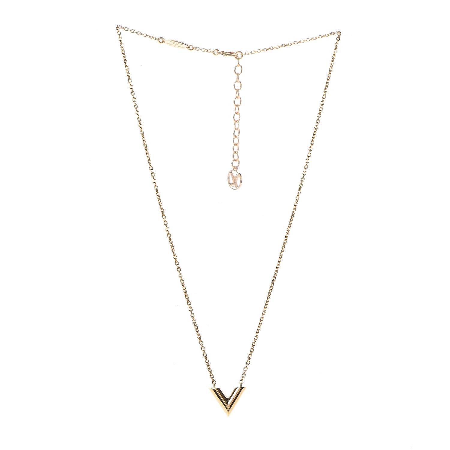 Louis Vuitton Essential V Necklace Gold 3 of 7