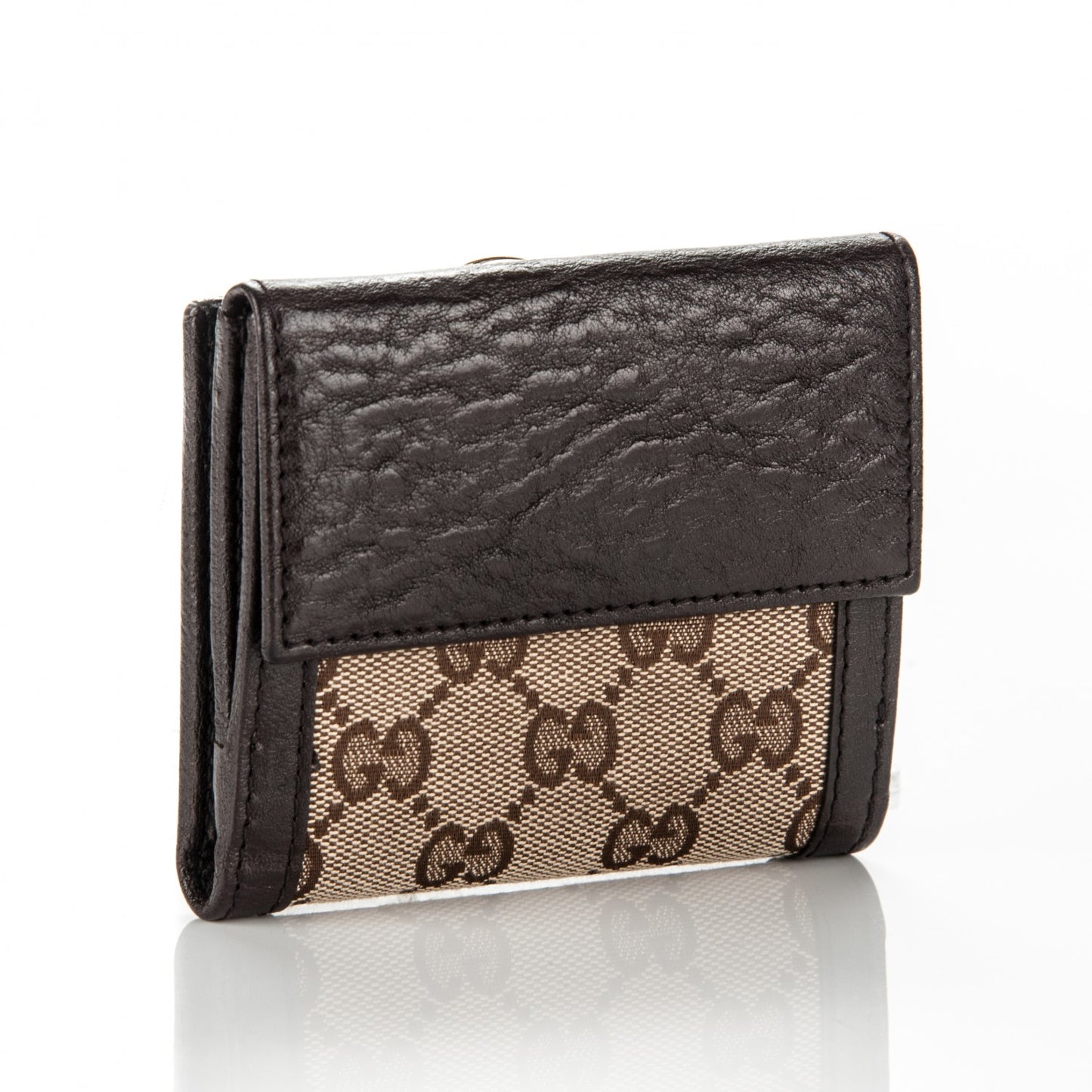 Monogram Interlocking Icon French Flap Wallet Dark Brown
