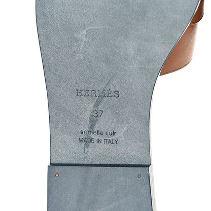 Hermes Calfskin Giulia Sandals 37 Naturel 9 of 11