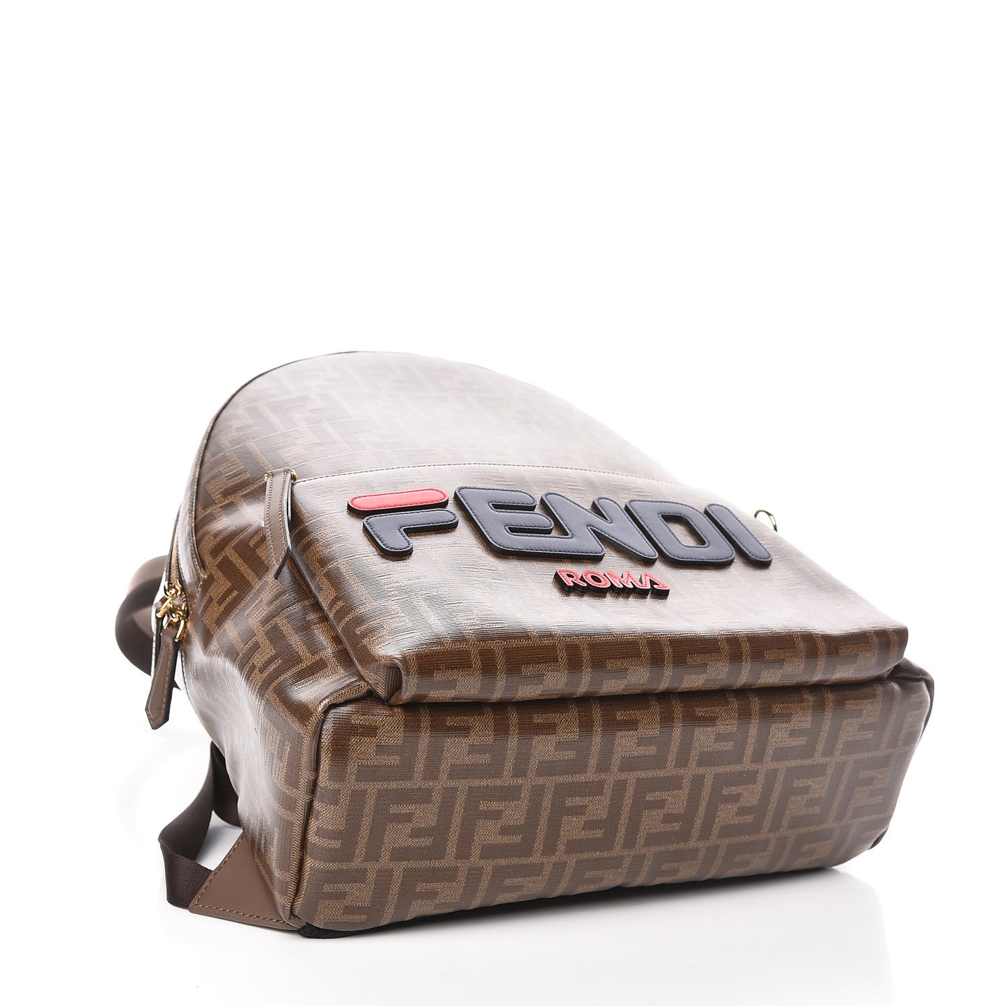 X FILA Glazed Fabric Vitello Century FF 1974 Mania Pouch Pocket Backpack Mogano Panna Blueberry