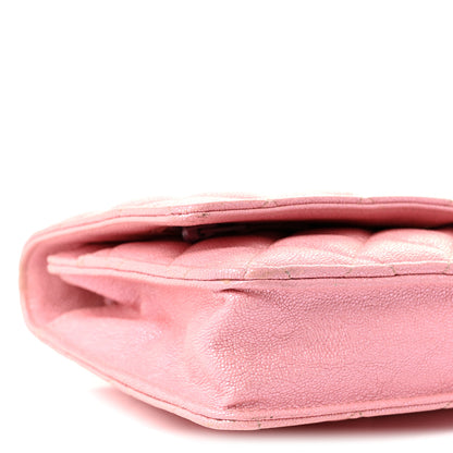 Chanel Iridescent Caviar Quilted Wallet on Chain WOC Rose Pink 10 of 12