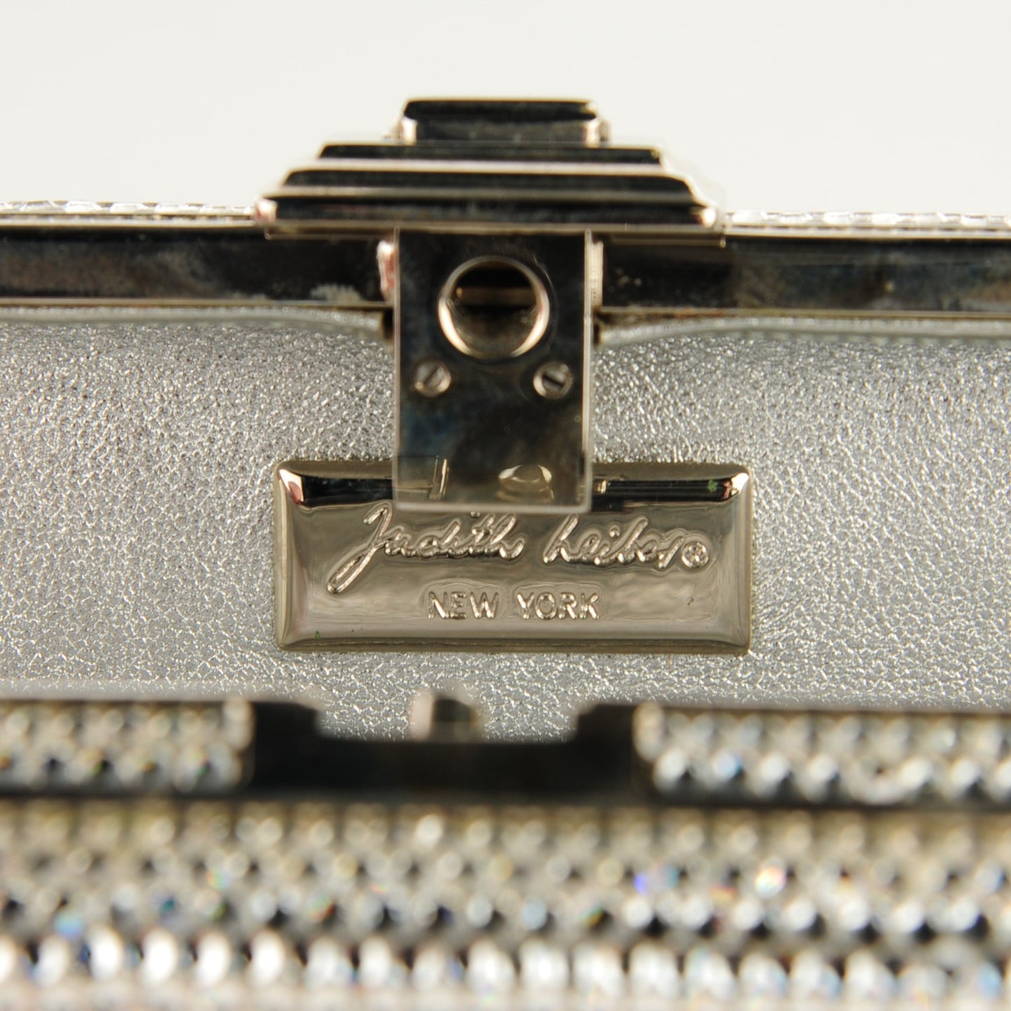 Swarovski Crystal Minaudiere Clutch Silver