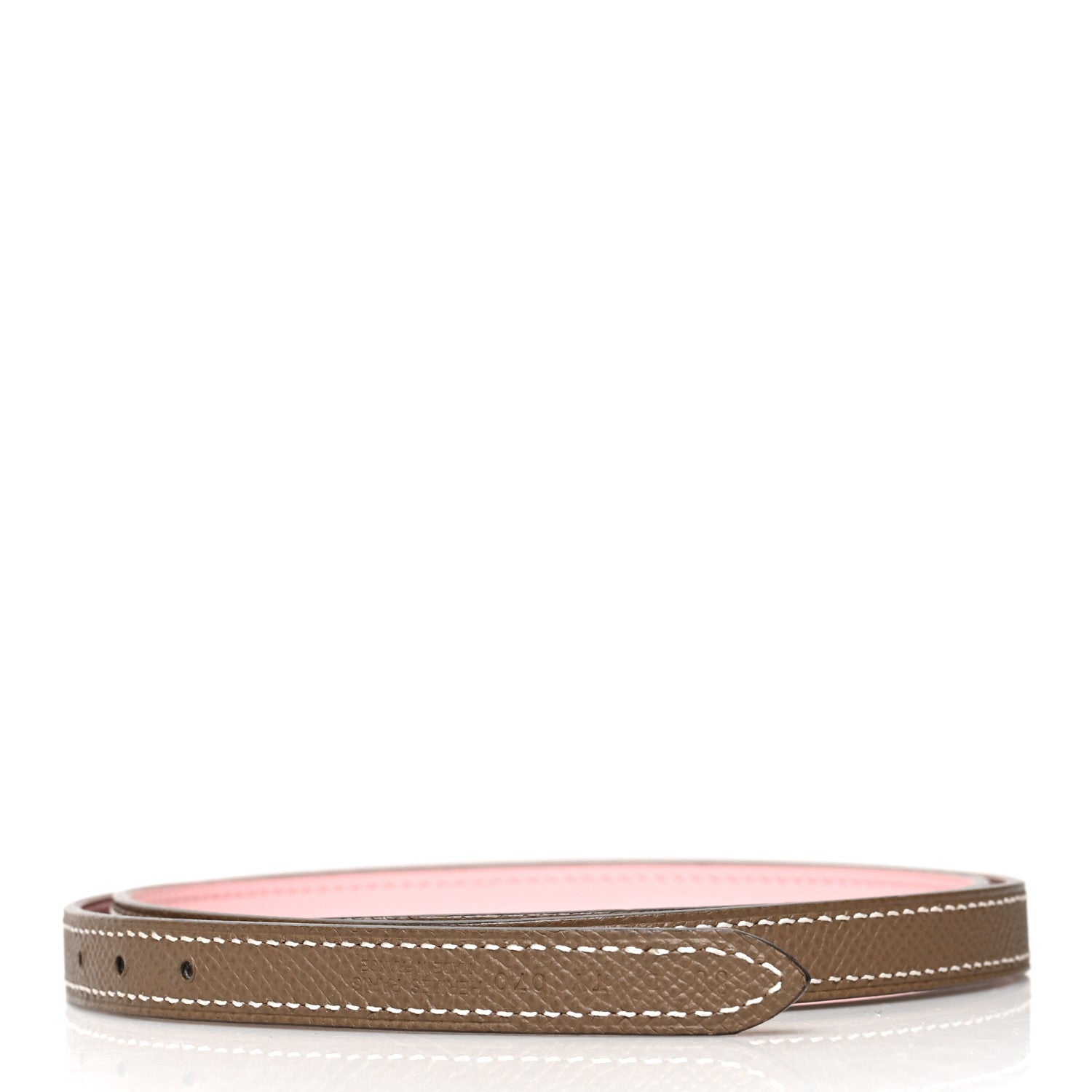 Hermes Epsom Swift 13mm Belt Strap 80 Rose Sakura Etoupe 1 of 6