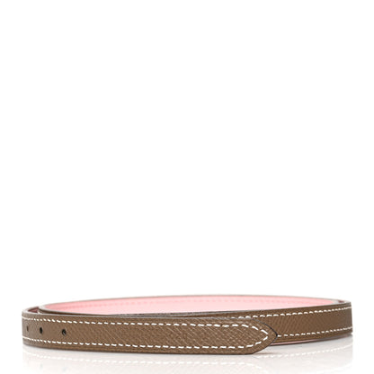 Hermes Epsom Swift 13mm Belt Strap 80 Rose Sakura Etoupe 1 of 6