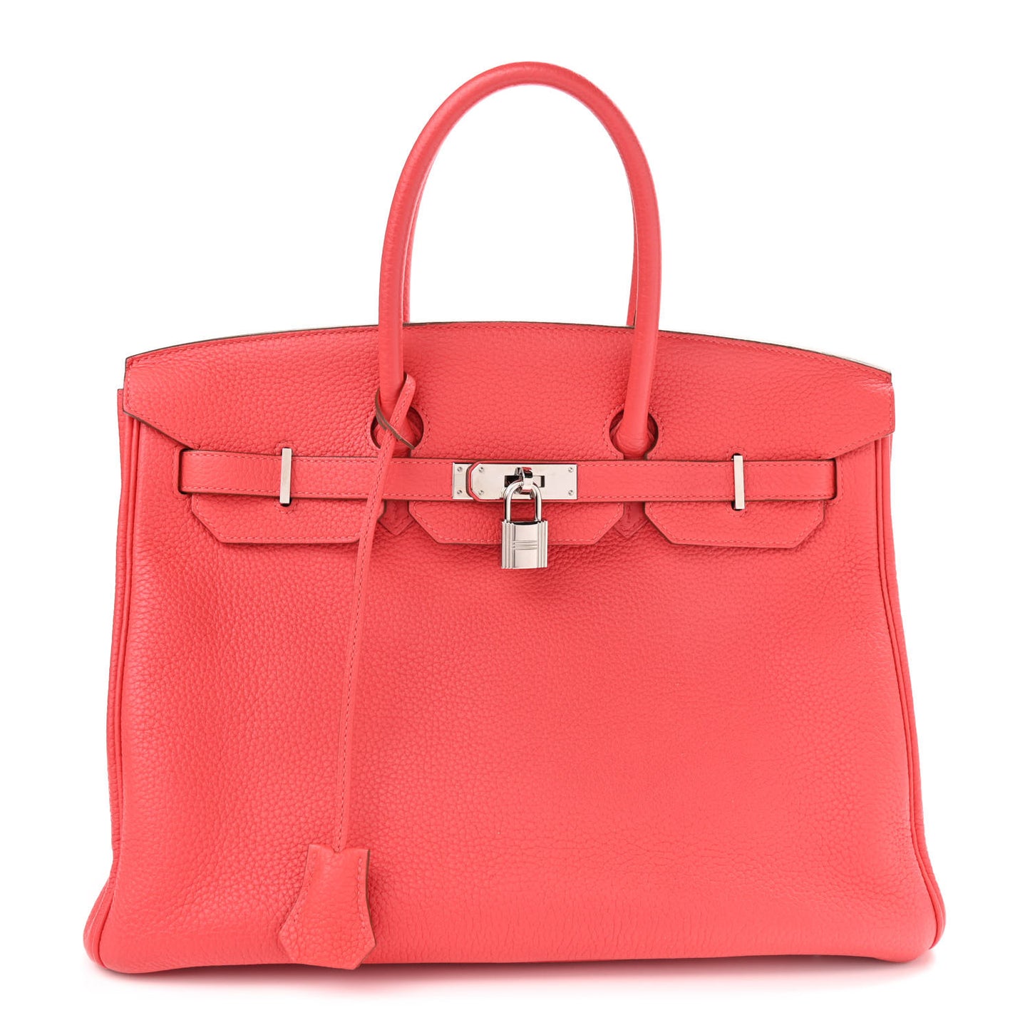Taurillon Clemence Birkin 35 Rouge Pivoine