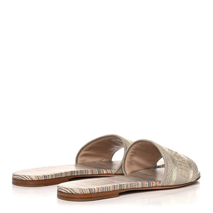 Christian Dior Lurex Romance Embroidered Dway Mules Slide Sandals 38 Metal Multicolor 4 of 9