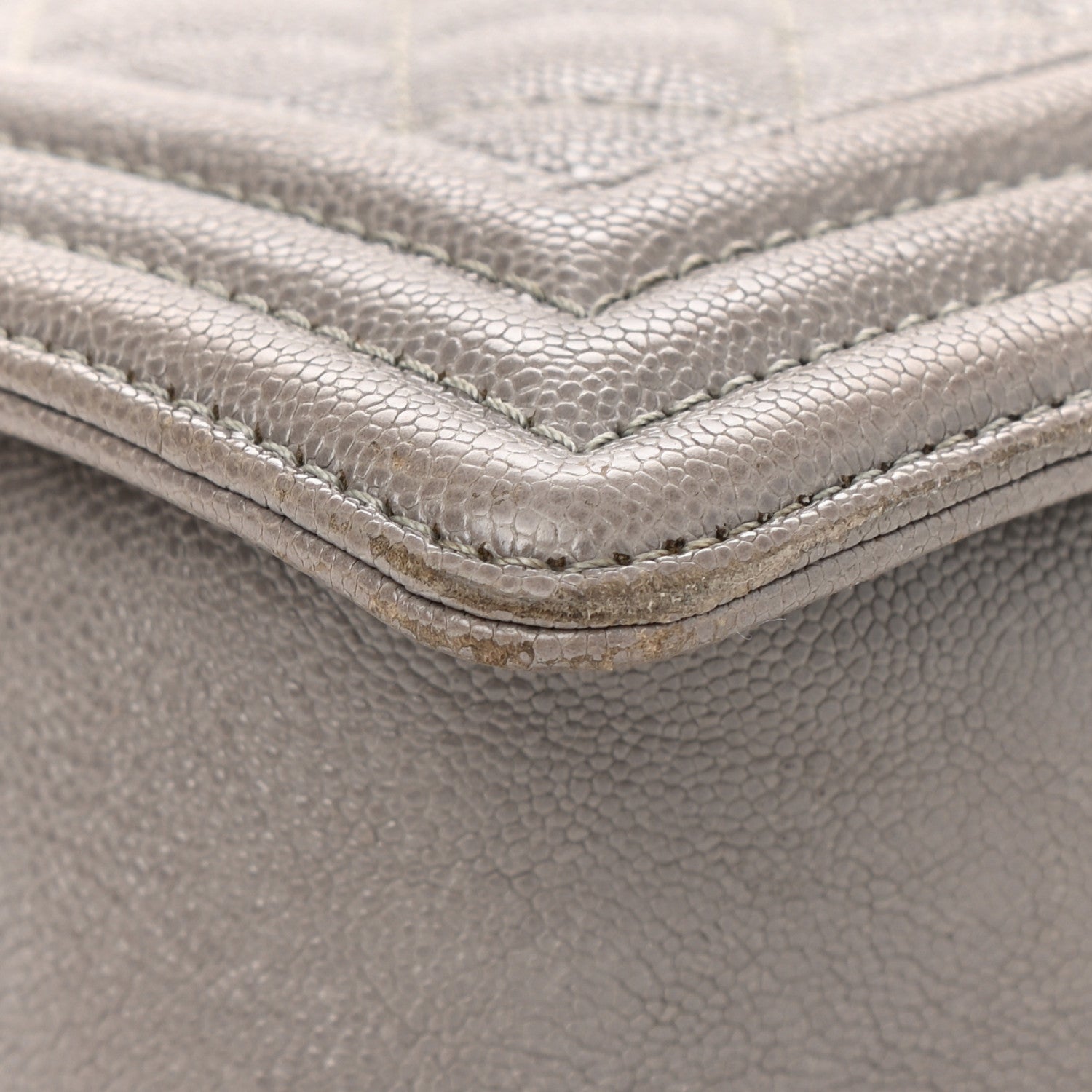 Chanel Caviar Quilted Medium Boy Flap Light Grey 12 of 13