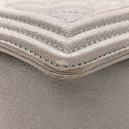 Chanel Caviar Quilted Medium Boy Flap Light Grey 12 of 13