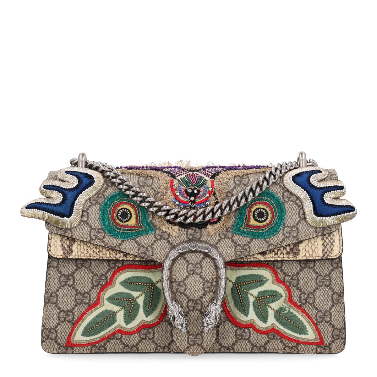 GG Supreme Monogram Snakeskin Embroidered Small Dionysus Shoulder Bag