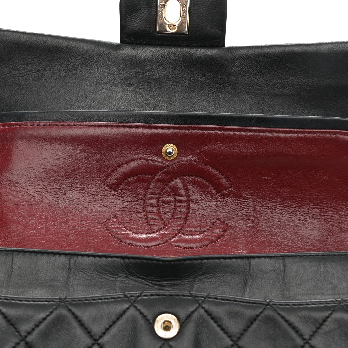 Lambskin Quilted Small Double Flap Black