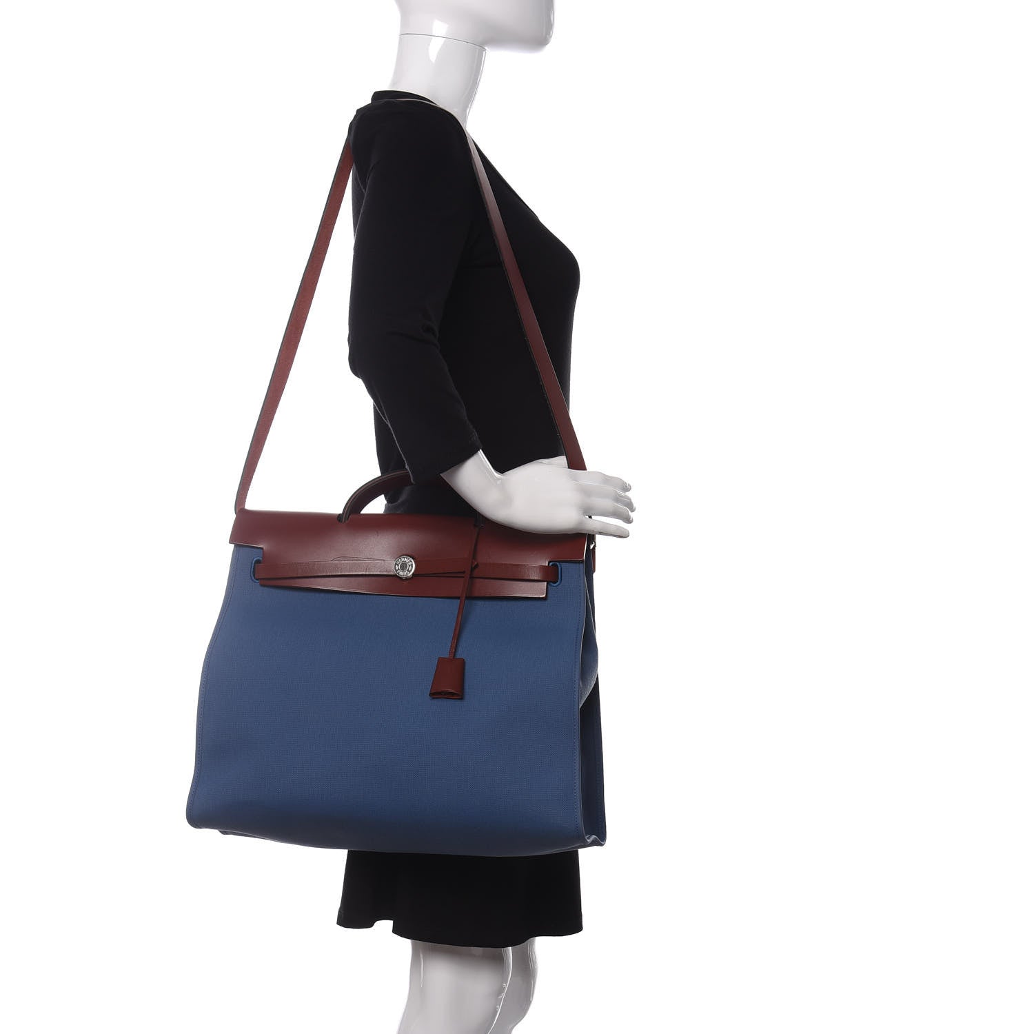 Hermes Toile Vache Hunter Herbag Zip 39 MM Bleu Orage Rouge H 2 of 16