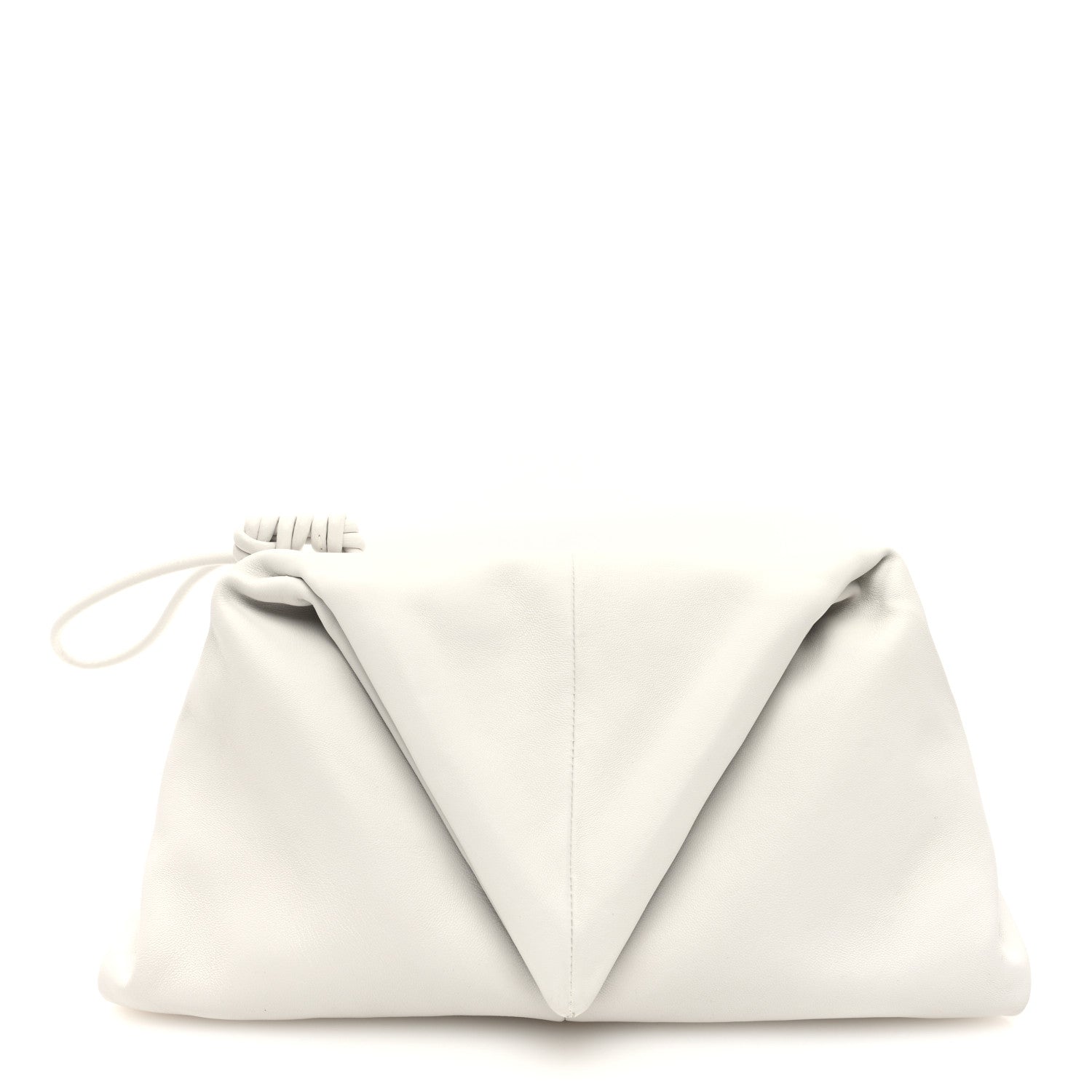 Bottega Veneta Lambskin BV Trine Clutch Bianco 1 of 9