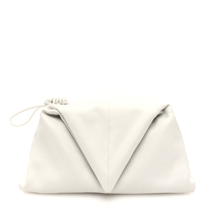 Bottega Veneta Lambskin BV Trine Clutch Bianco 1 of 9