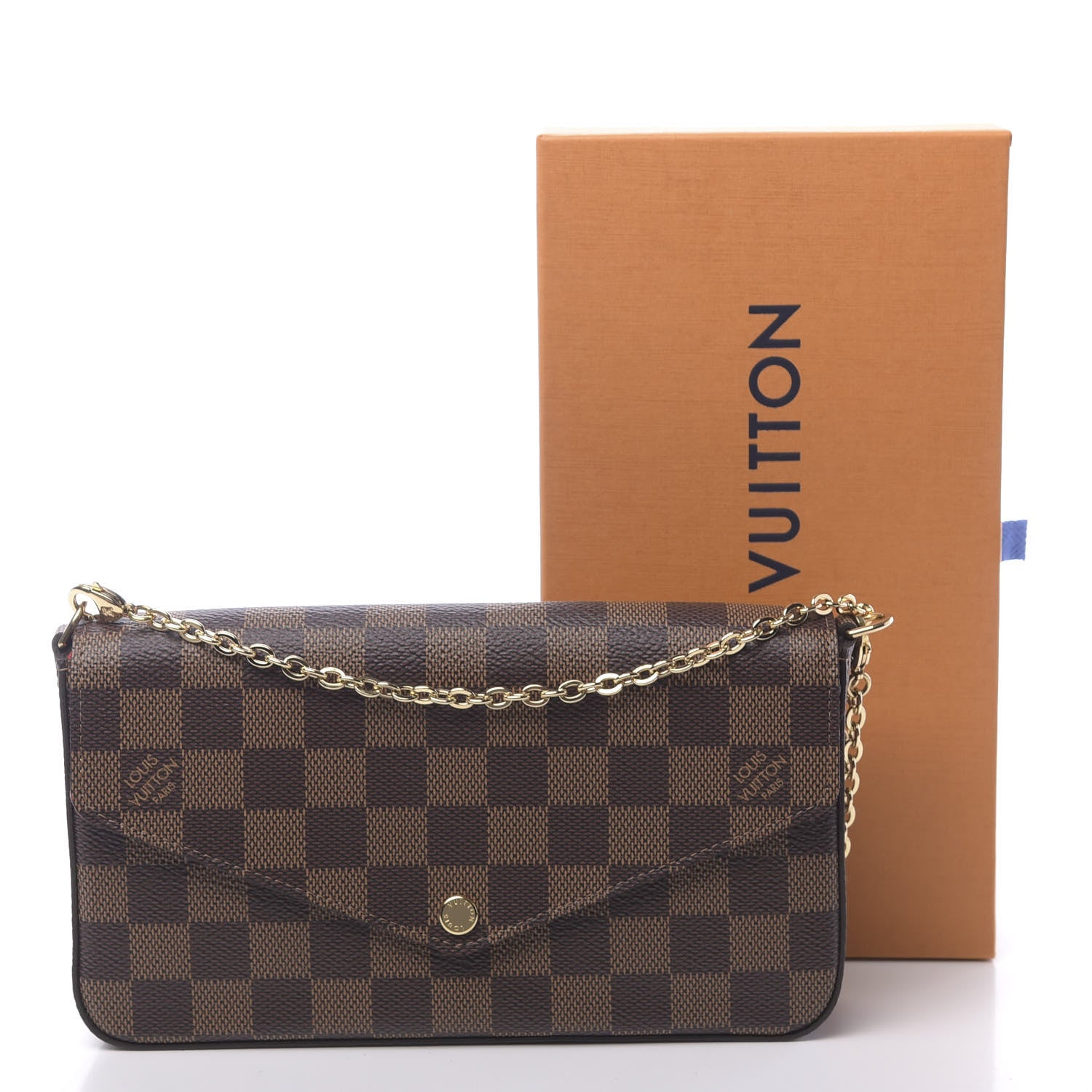 Louis Vuitton Damier Ebene Pochette Felicie Chain Wallet 12 of 12