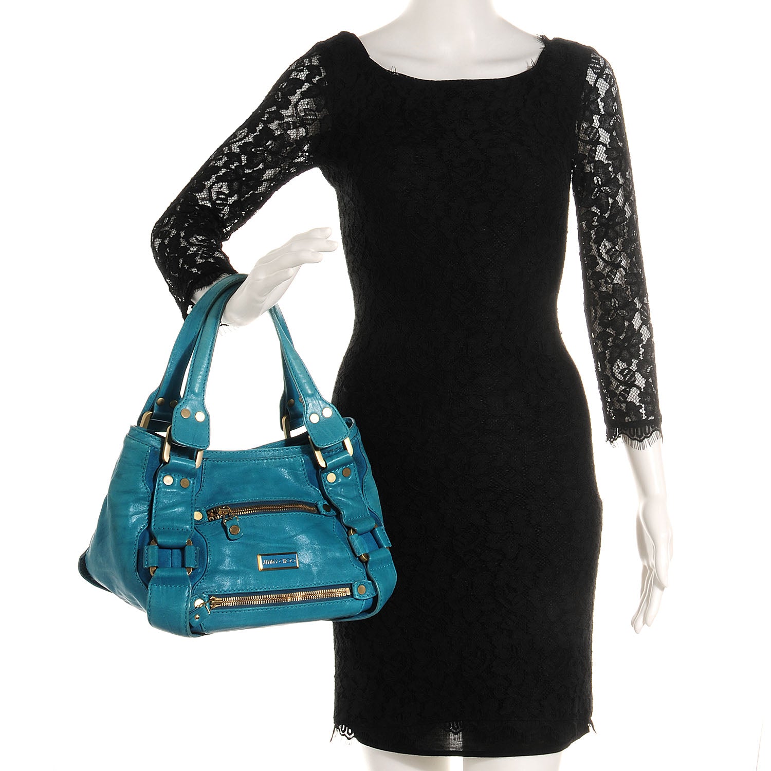 Jimmy Choo Leather Suede Mahala Turquoise 2 of 10