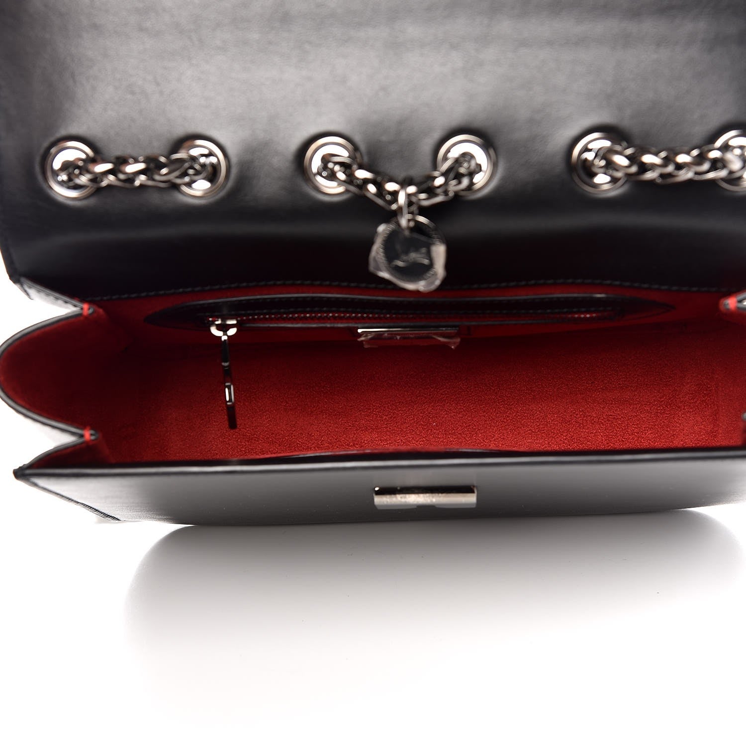 Christian Louboutin Calfskin Small Sweety Charity NV Shoulder Bag Black 5 of 9