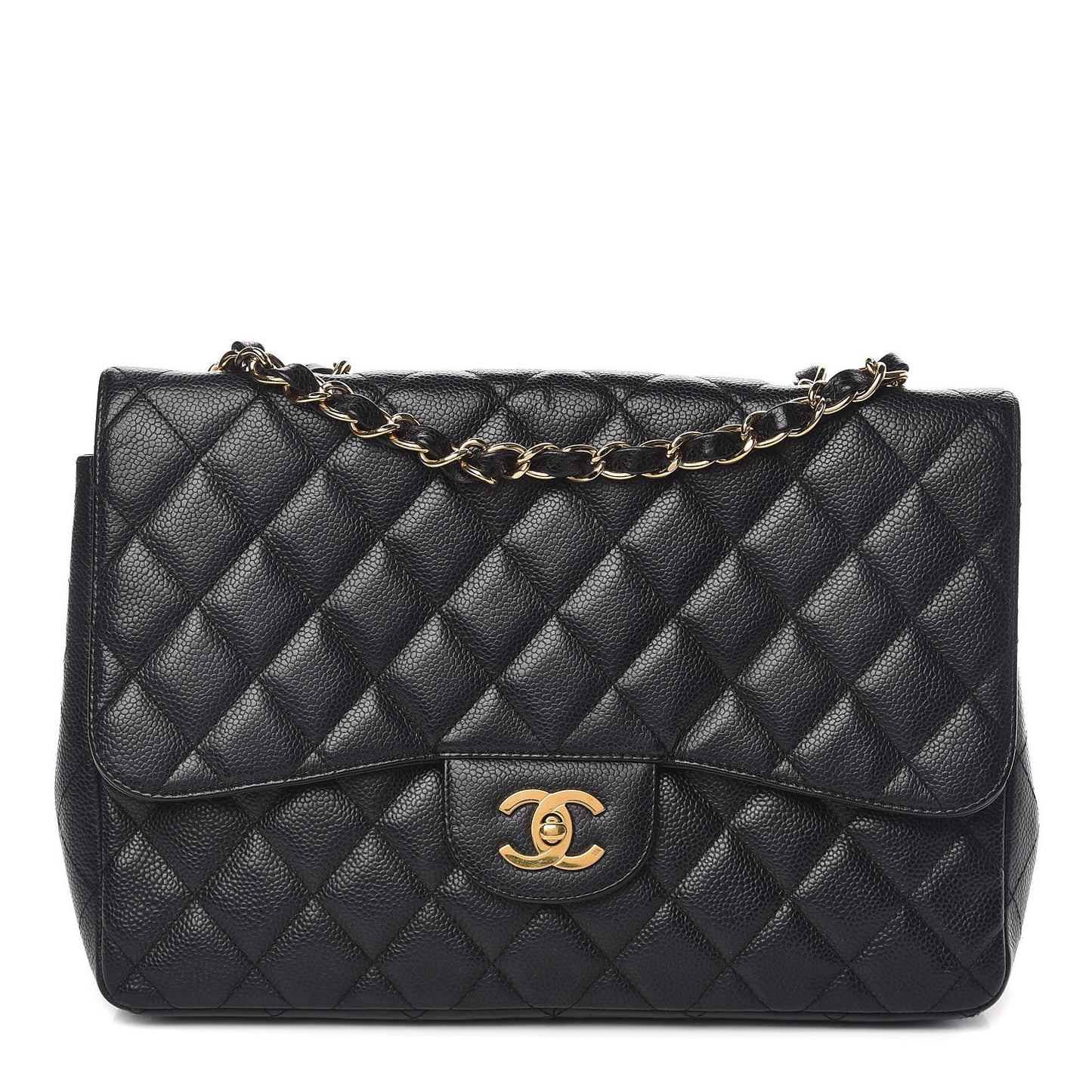 Caviar Quilted Jumbo Single Flap Black