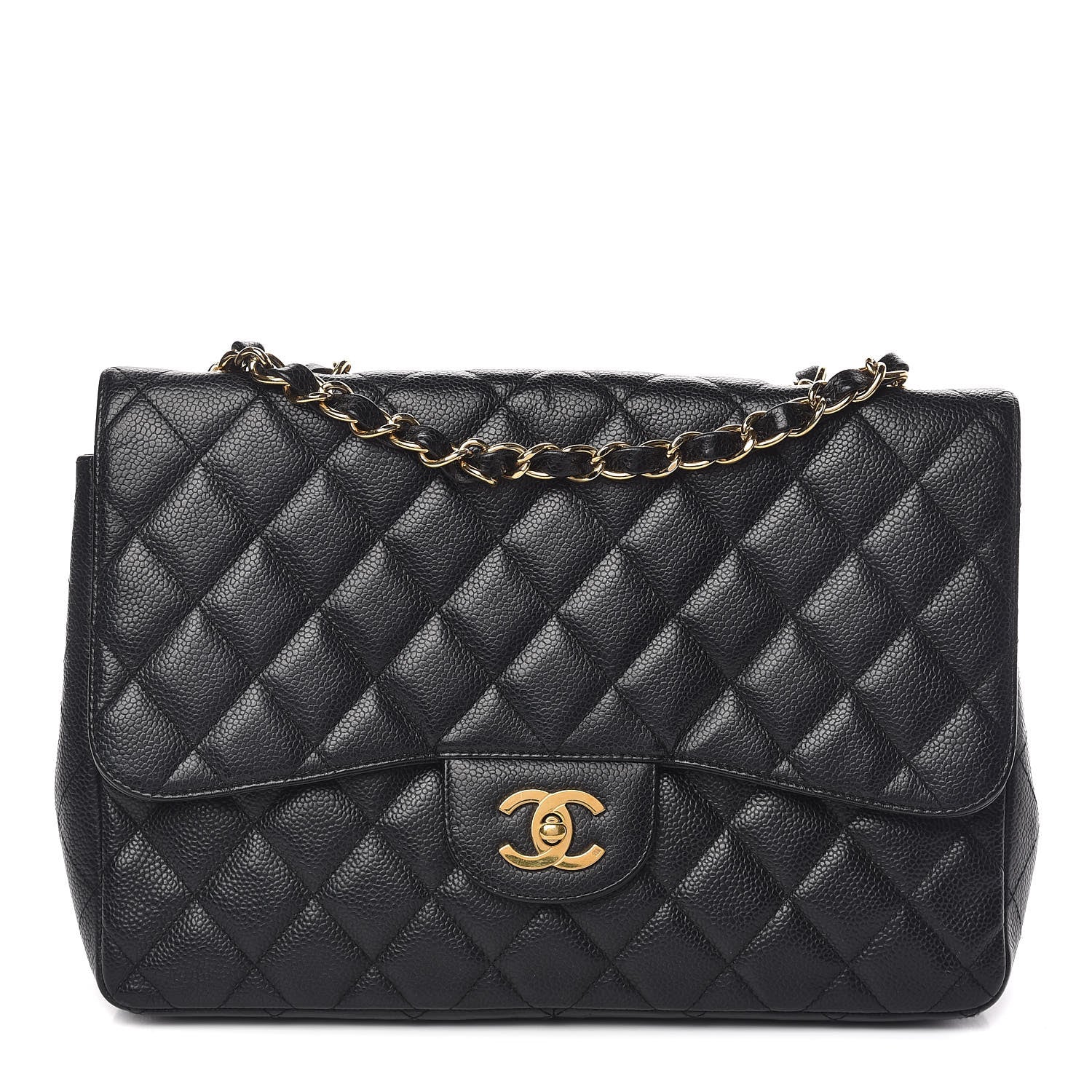 Chanel Caviar Quilted Jumbo Single Flap Black 1 of 11