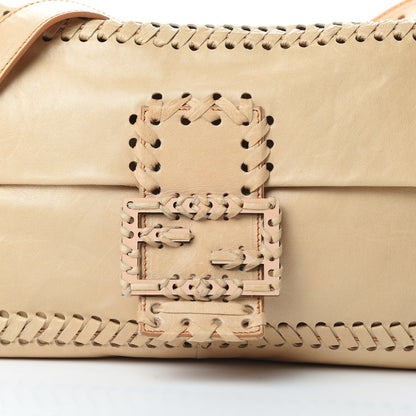 Fendi Goatskin Whipstitch Large Convertible Baguette Vacchetta 8 of 12