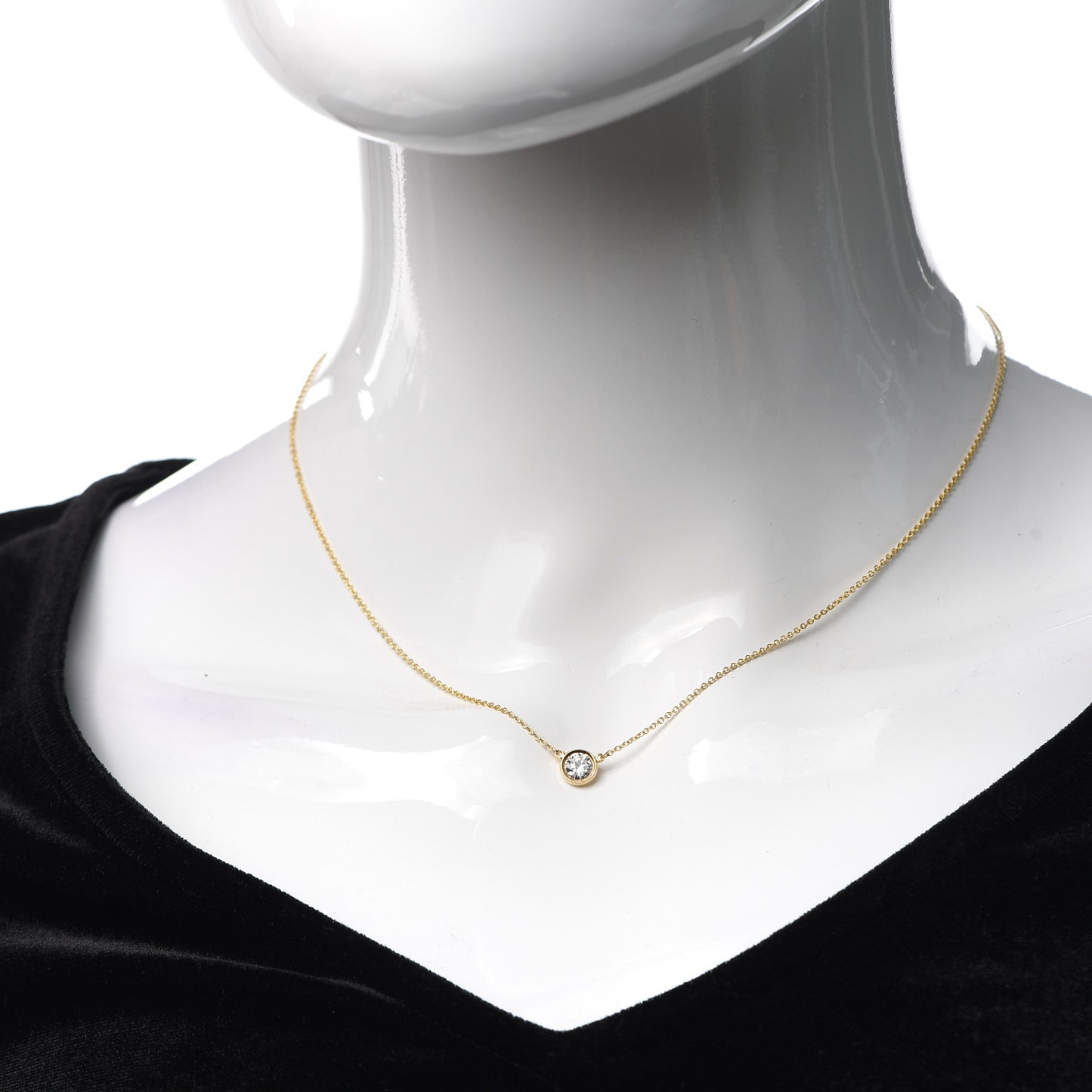 18K Yellow Gold Diamond .43ct Elsa Peretti Diamonds by the Yard Pendant Necklace