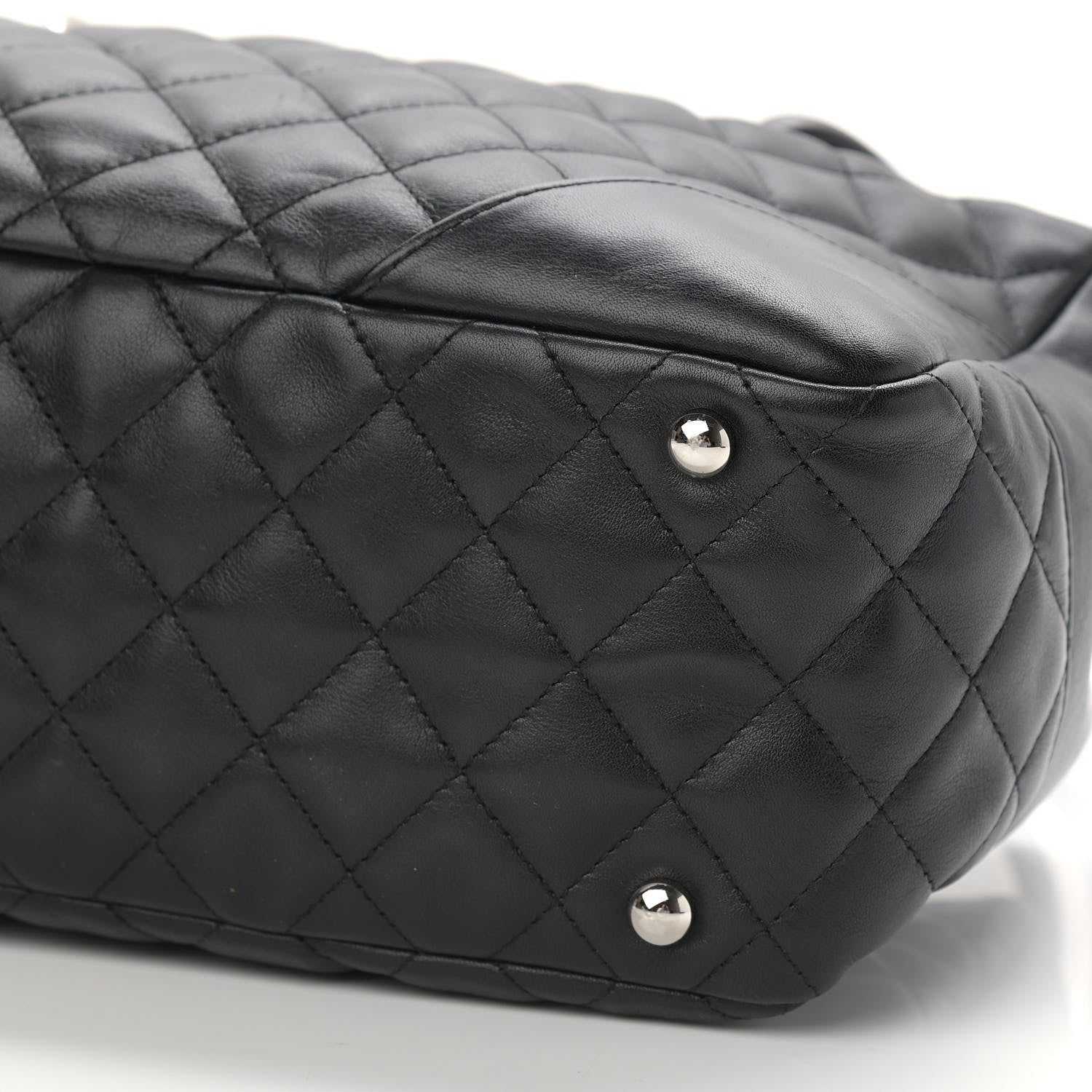 Chanel Calfskin Quilted Large Cambon Bowler Black White 6 of 10
