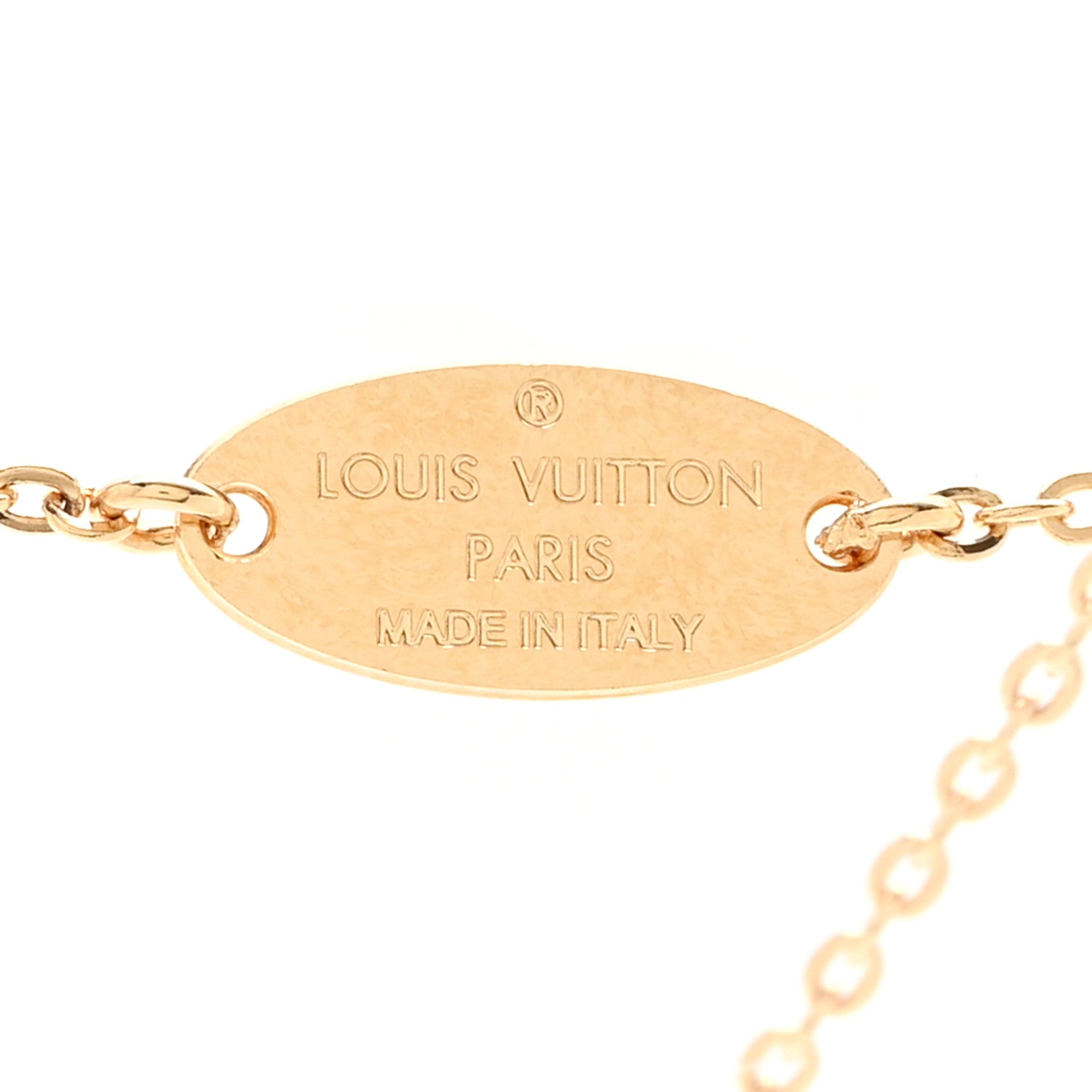 Louis Vuitton Crystal Precious Nanogram Name Tag Necklace Gold Silver 6 of 8