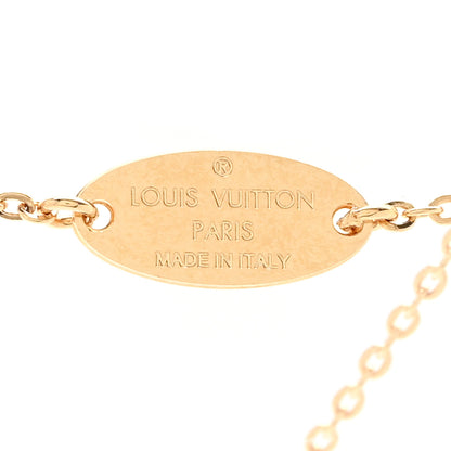 Louis Vuitton Crystal Precious Nanogram Name Tag Necklace Gold Silver 6 of 8