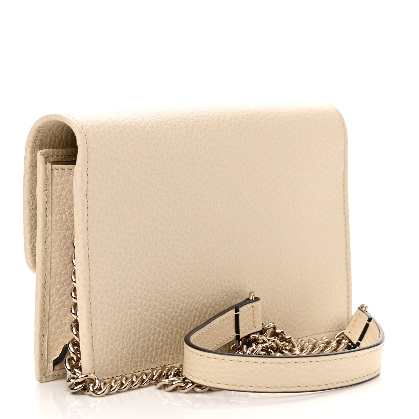 Dollar Calfskin Interlocking G Chain Wallet Ivoire