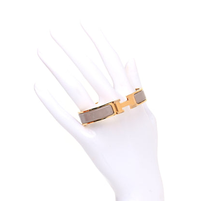 Hermes Enamel Narrow Clic Clac H Bracelet PM Marron Glace 2 of 4
