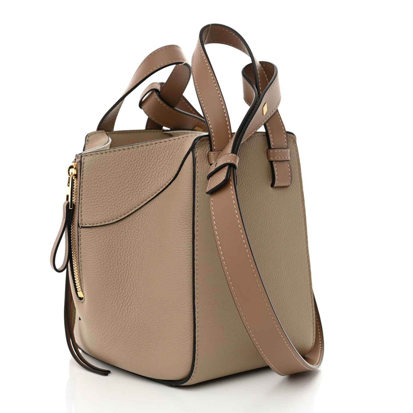 Soft Grained Calfskin Compact Hammock Shoulder Bag Sand