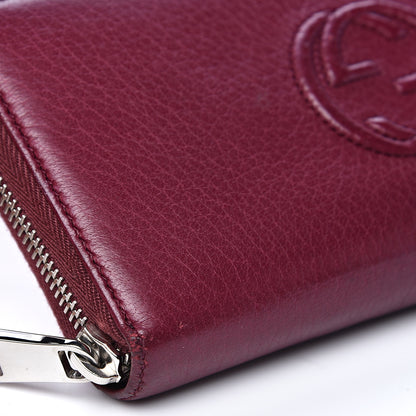 Gucci Pebbled Calfskin Soho Zip Around Wallet Cherry Gloss 8 of 15