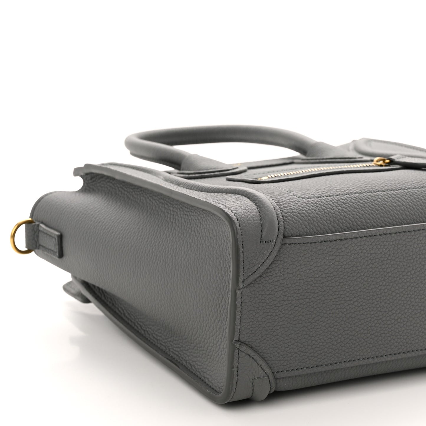 Baby Drummed Calfskin Nano Luggage Kohl