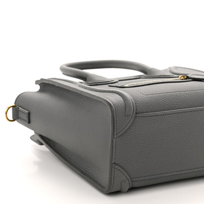 Celine Baby Drummed Calfskin Nano Luggage Kohl 9 of 11