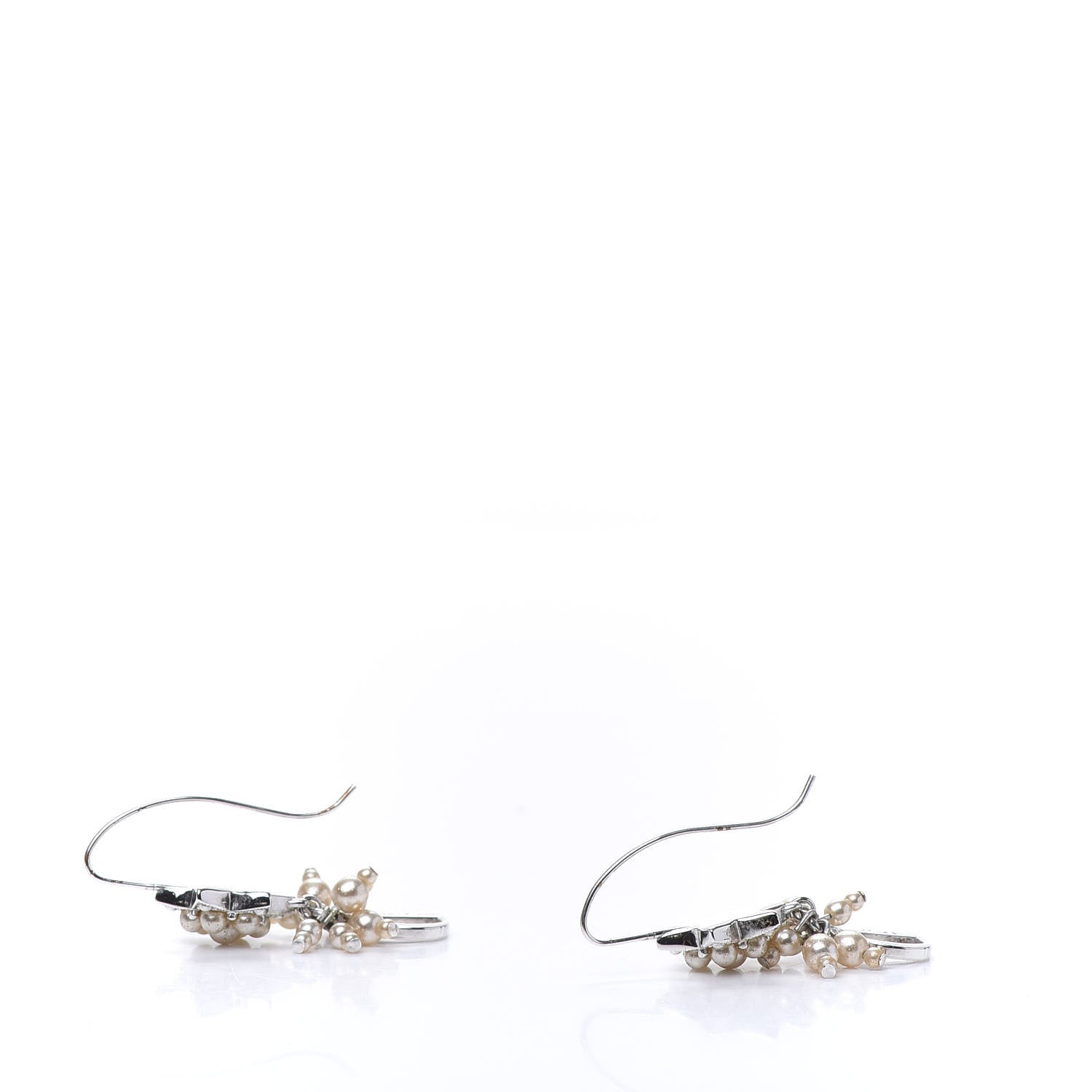 Christian Dior Pearl Star Earrings Silver 3 of 4