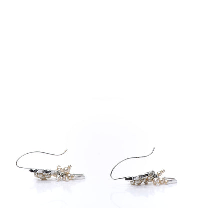 Christian Dior Pearl Star Earrings Silver 3 of 4