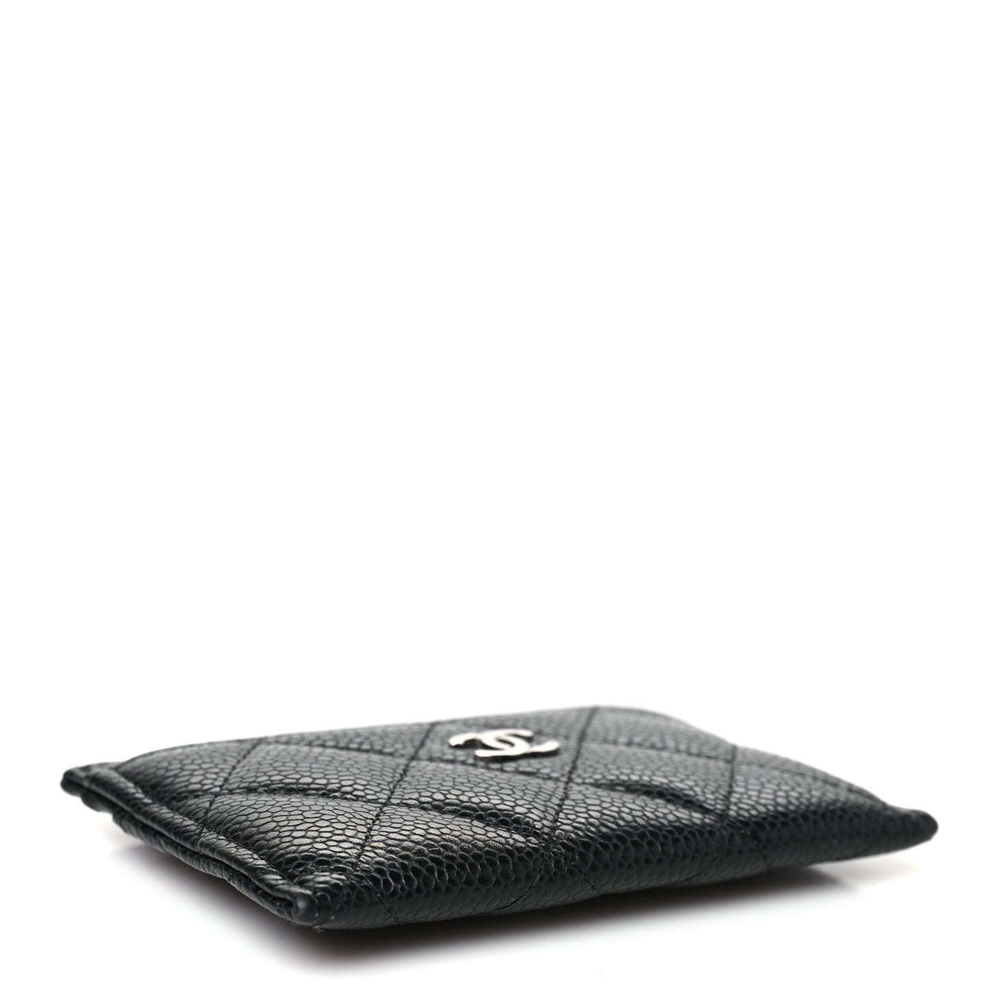 Caviar Quilted Card Holder Black
