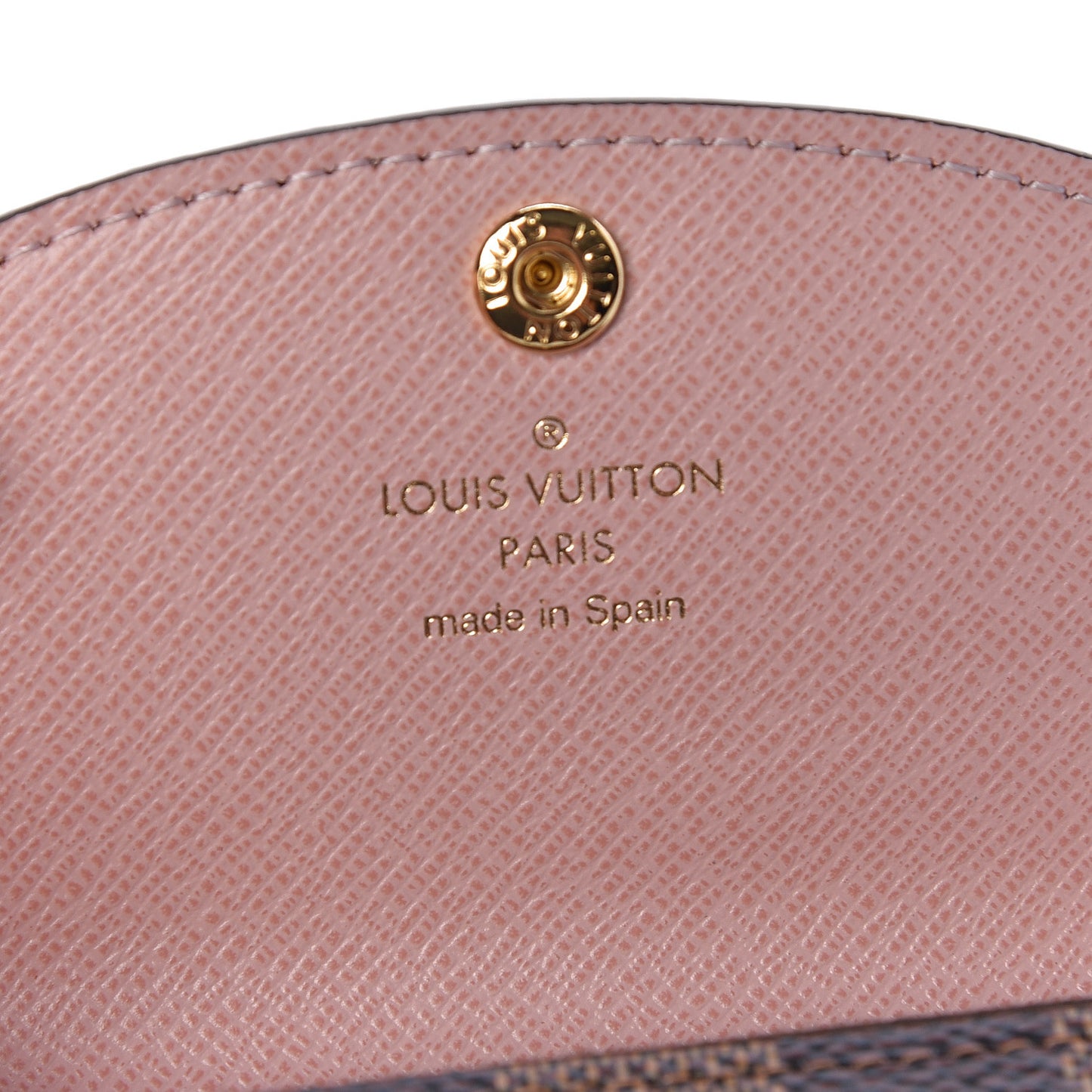 Damier Ebene Rosalie Coin Purse Rose Ballerine