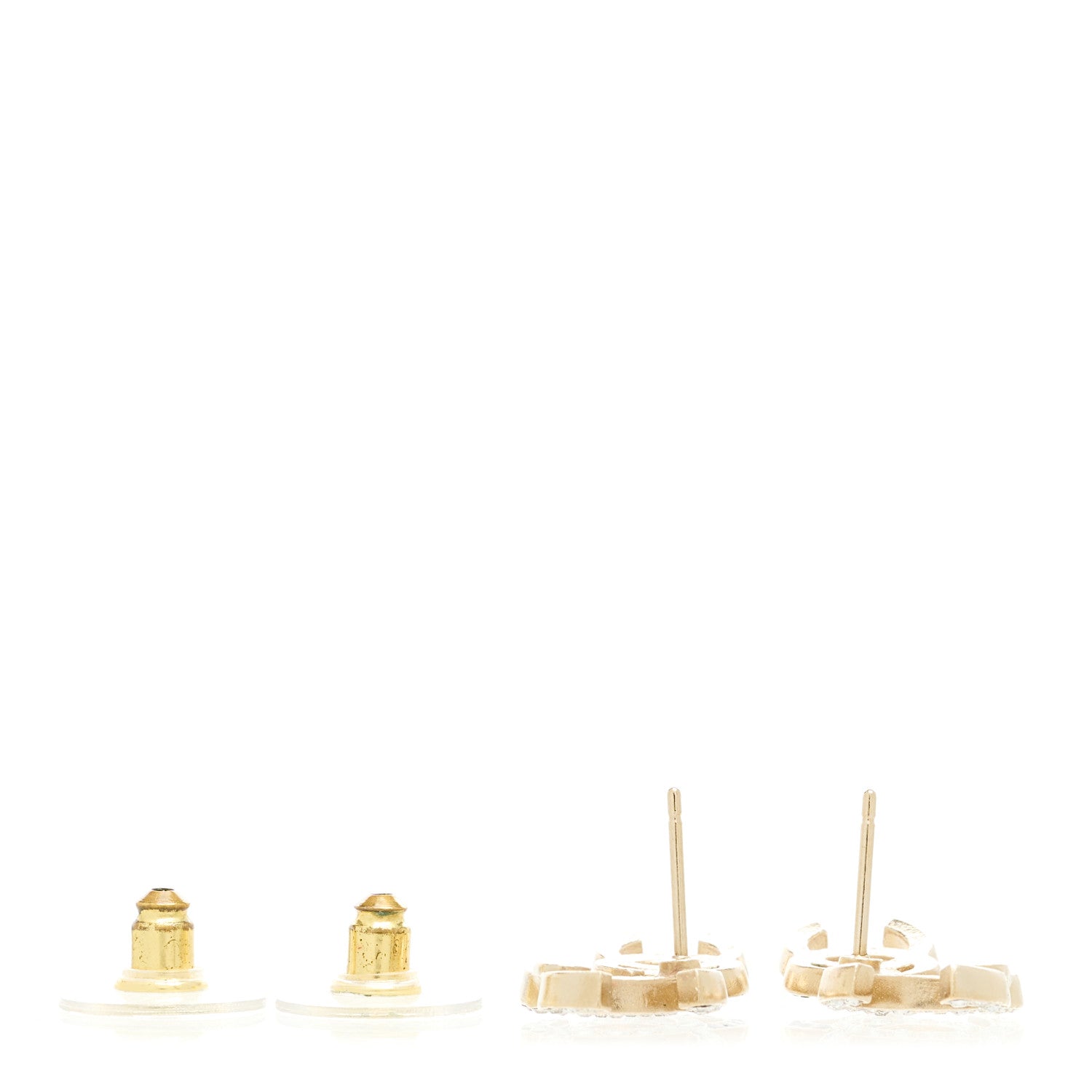 Chanel Crystal Double CC Earrings Gold Black 3 of 5