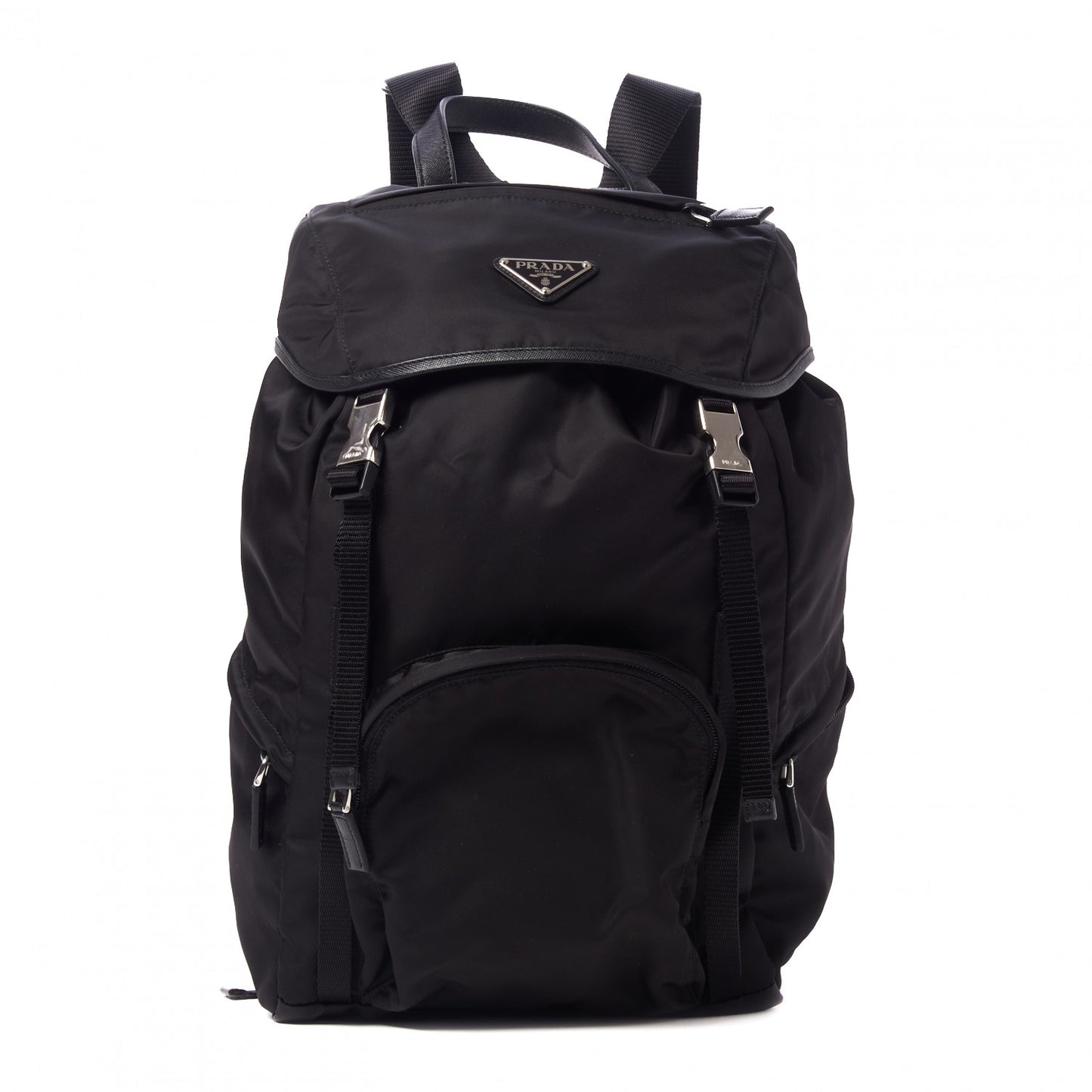 Tessuto Nylon Montagna Double Buckle Backpack Black