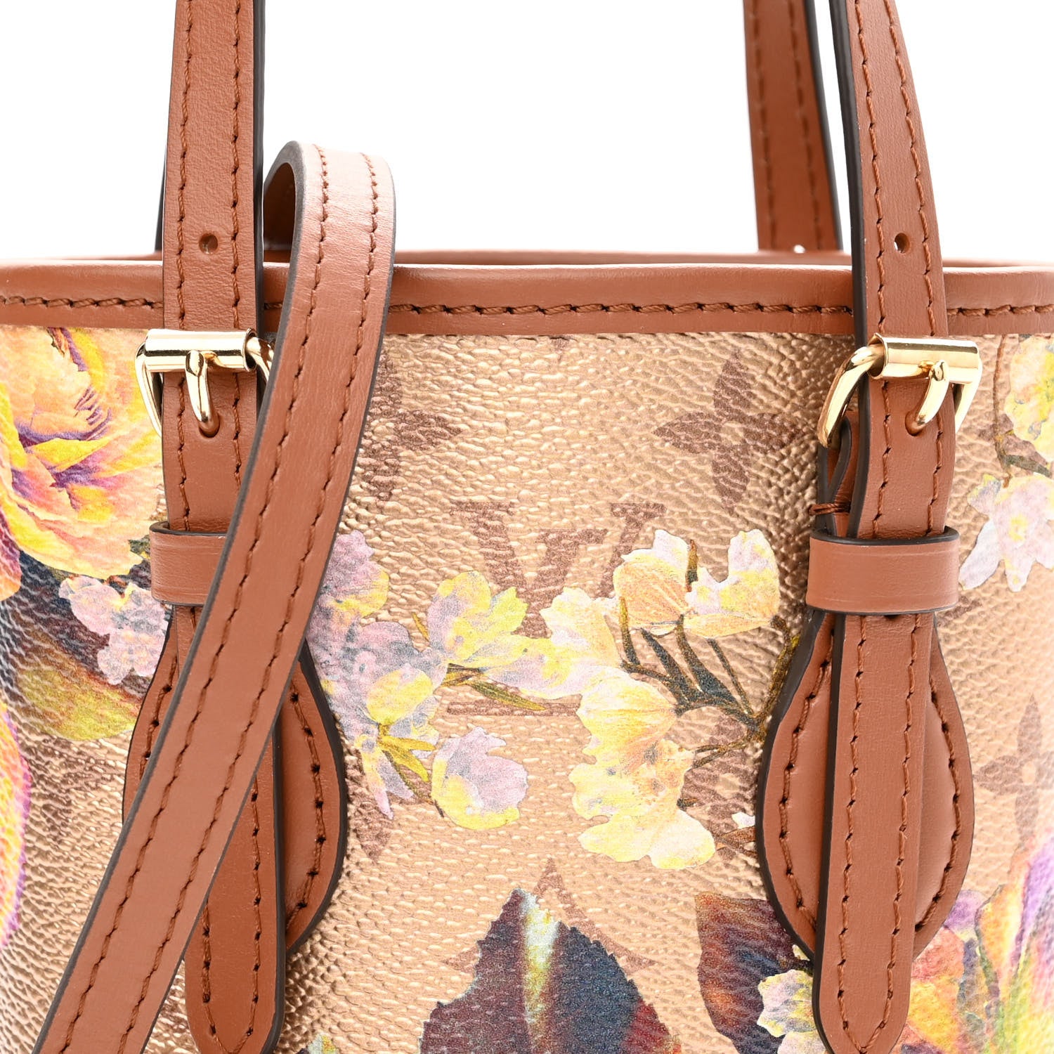 Louis Vuitton Metallic Monogram LV Garden Nano Bucket Bag Gold 8 of 10