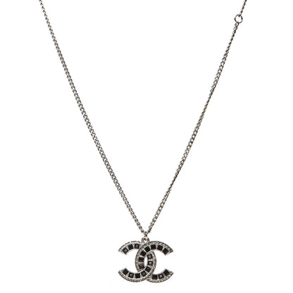 Chanel Ruthenium Baguette Crystal CC Necklace Black 1 of 4