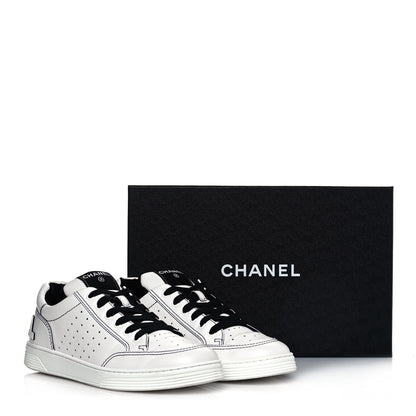 Chanel Calfskin Womens Logo Sneakers 41 White Black 12 of 12