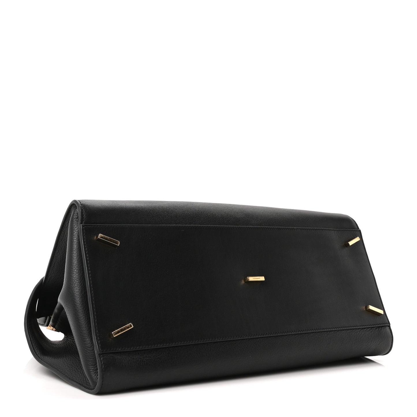 Calfskin Large Hug Soft Bicolor Shoulder Bag Black Flame Red