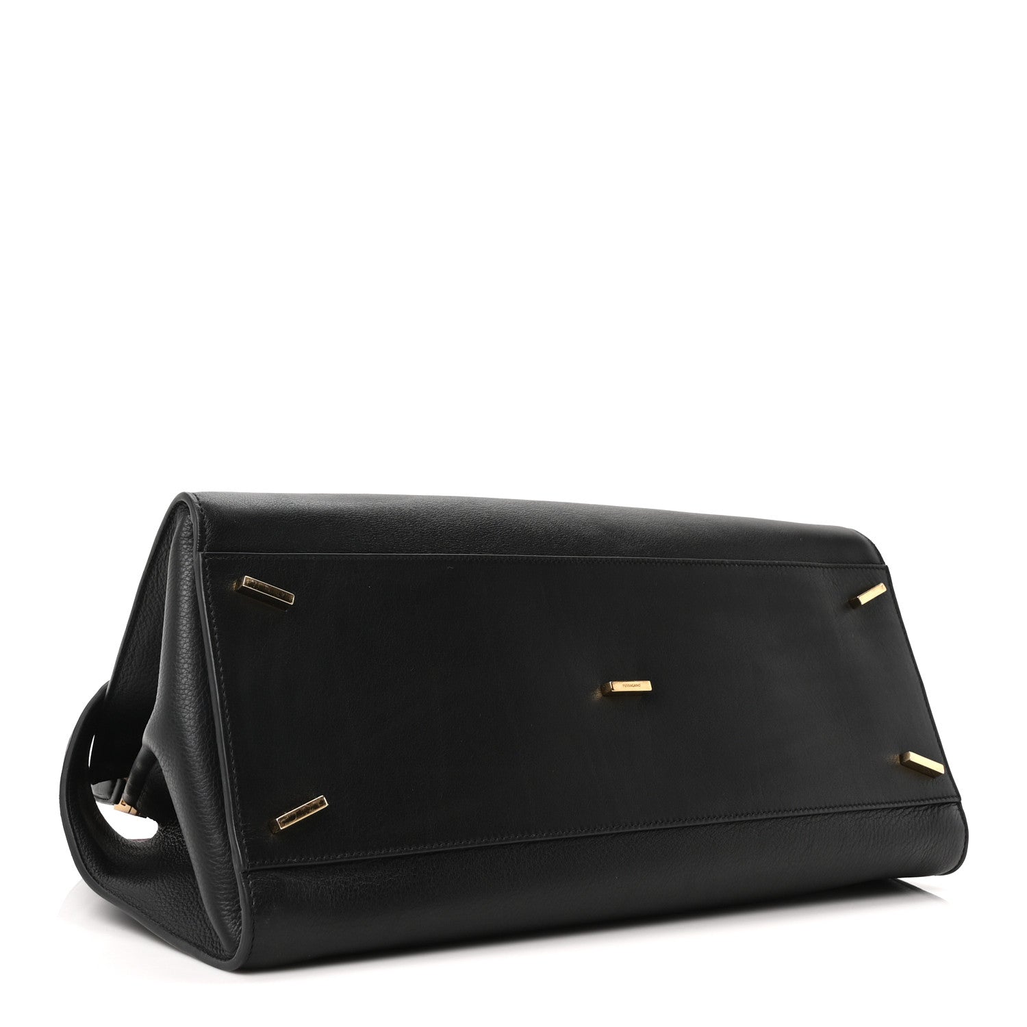 Salvatore Ferragamo Calfskin Large Hug Soft Bicolor Shoulder Bag Black Flame Red 4 of 9